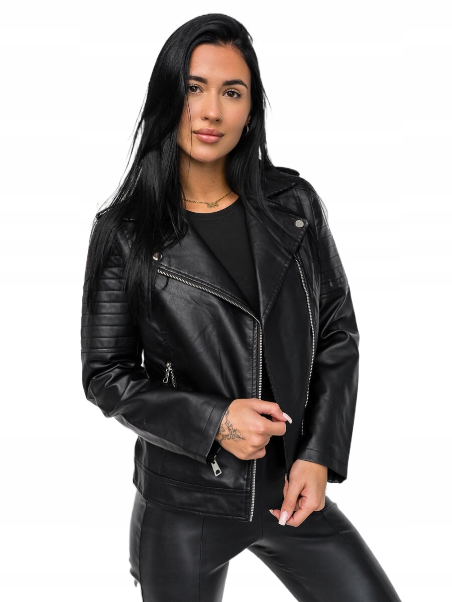 Dámská Kožená Ramoneska Černá 11Z8097 Denley_s