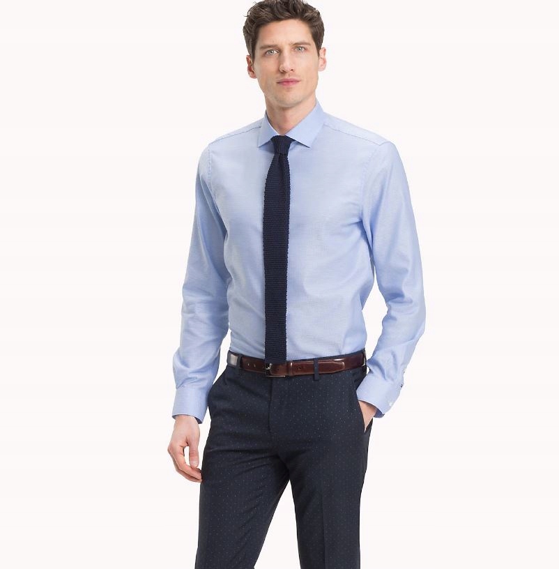 Tommy Hilfiger – Modrá Texturovaná Košile (43)