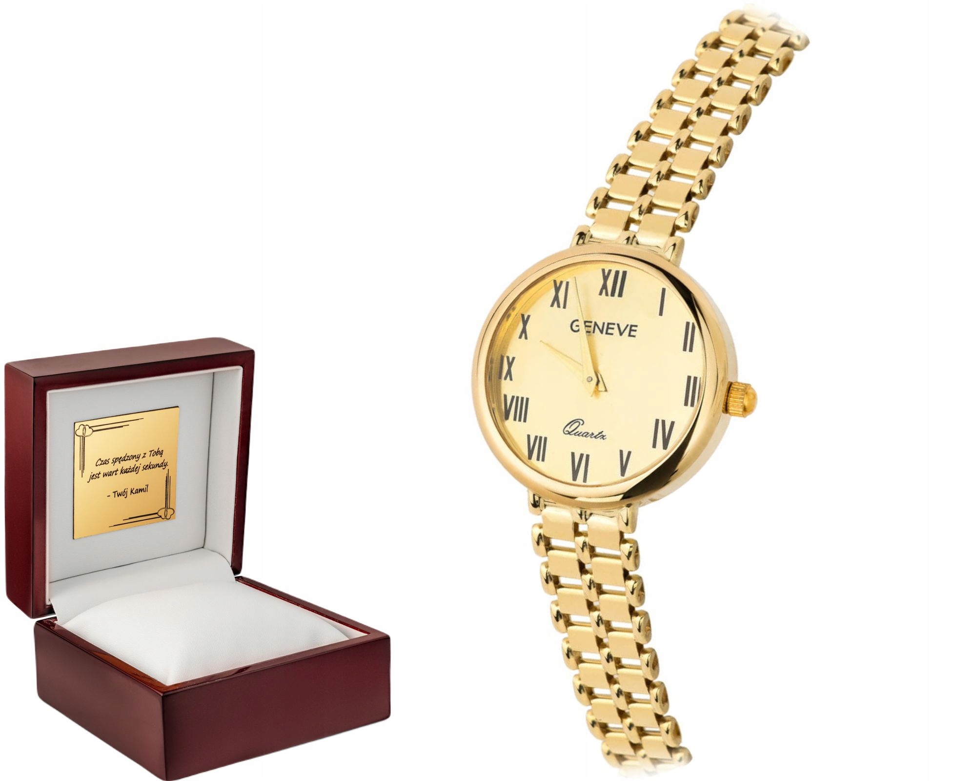 Zlaté Hodinky S Kulatým Ciferníkem 585 S Možností Gravírování Na Zadní Straně