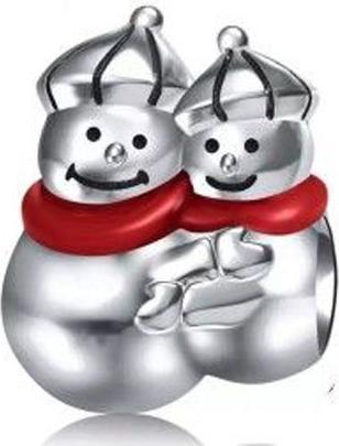 Stříbrný přívěsek 925 beads, dva sněhuláci 3,20 g, ideální jako dárek