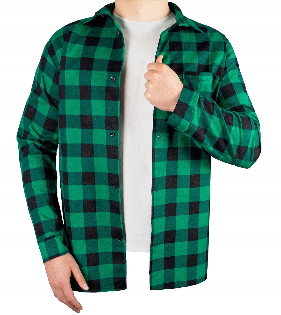 KOSZULA FLANELOWA ROBOCZA ZIELONA KRATA 3XL