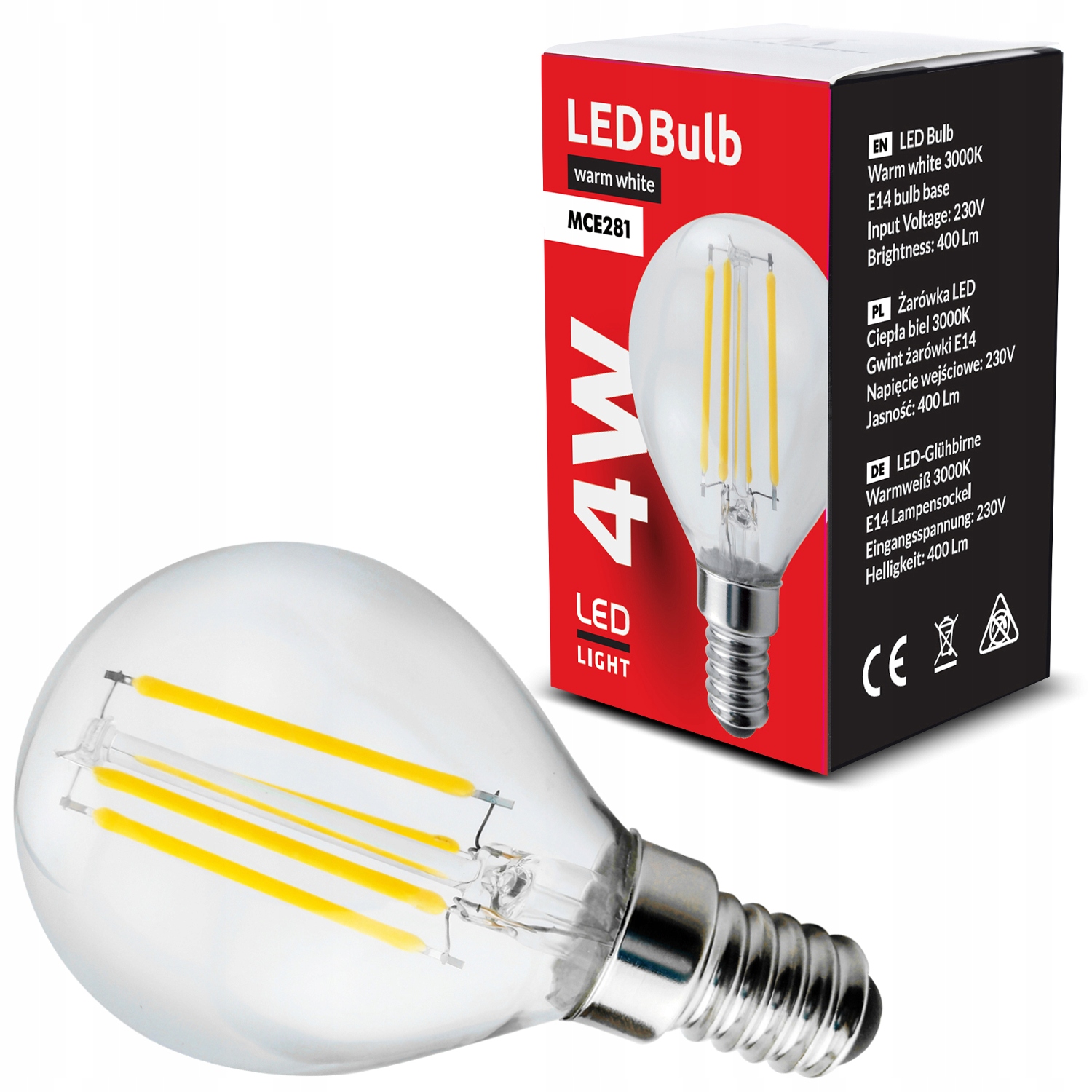

Żarówka Led E14 4W Kulka Edison Retro Ozdobna