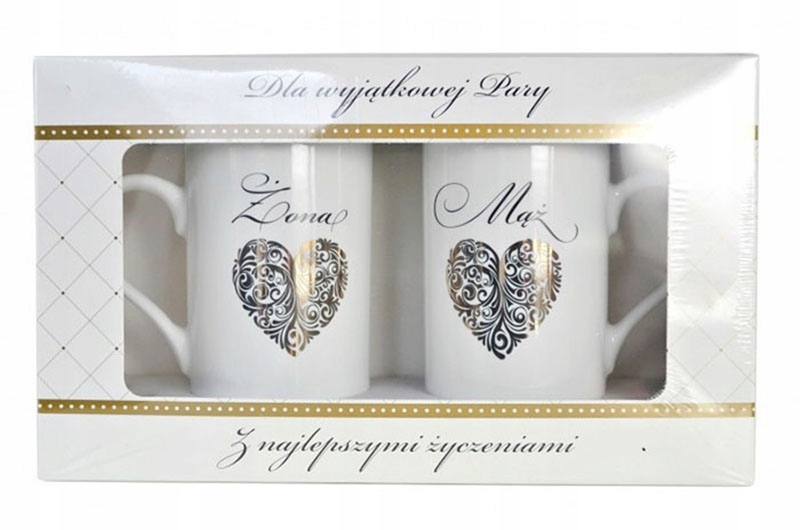 FILIŻANKI NA ŚLUB ROCZNICĘ ZESTAW KUBKÓW ŚLUBNYCH ŻONA/ MĄŻ `WZORY Liczba filiżanek 2