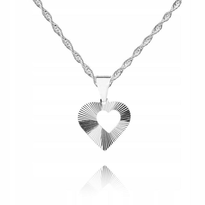 925 Stříbrný Řetízek 40 cm Srdce Dedikace S1Z77