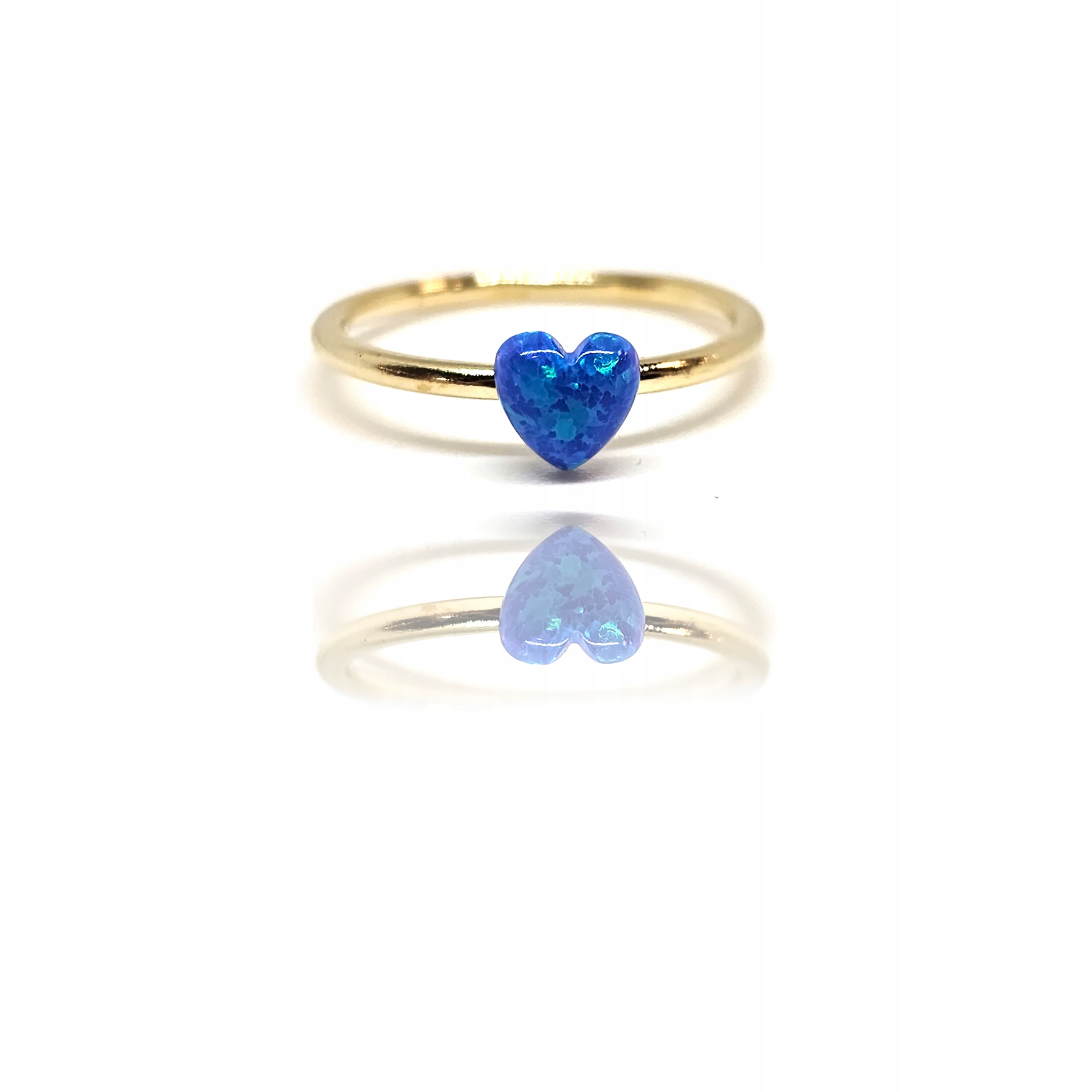 Zlatý prstýnek s modrým opálem srdce srdíčko opál zlato 585