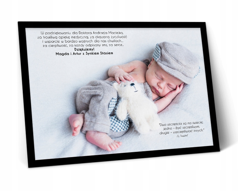 Plakat podziękowanie dla lekarza ramka 13x18 cm