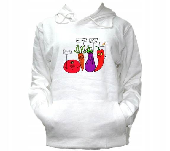 

XXL Bluza Kaptur Damska Vegetarian Jedzenie Vegan