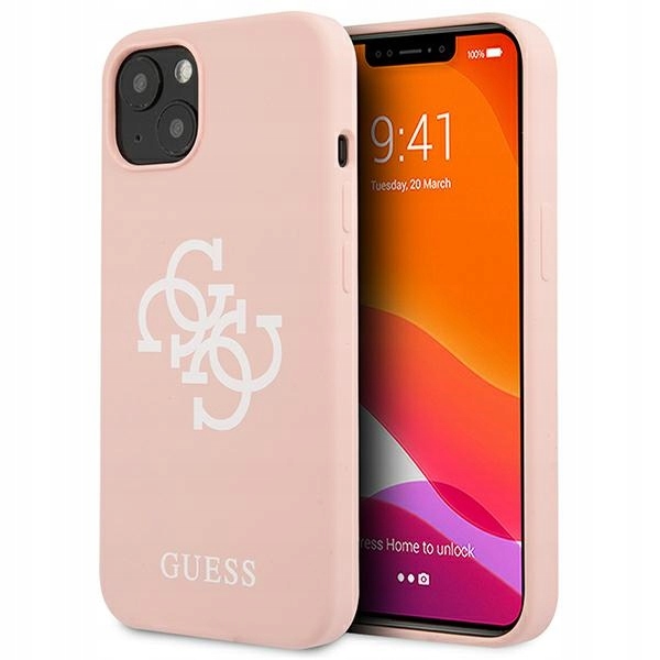 Guess Etui Hard Case Do Iphone 13 Mini 5,4 Silicone 4G Logo Różowe