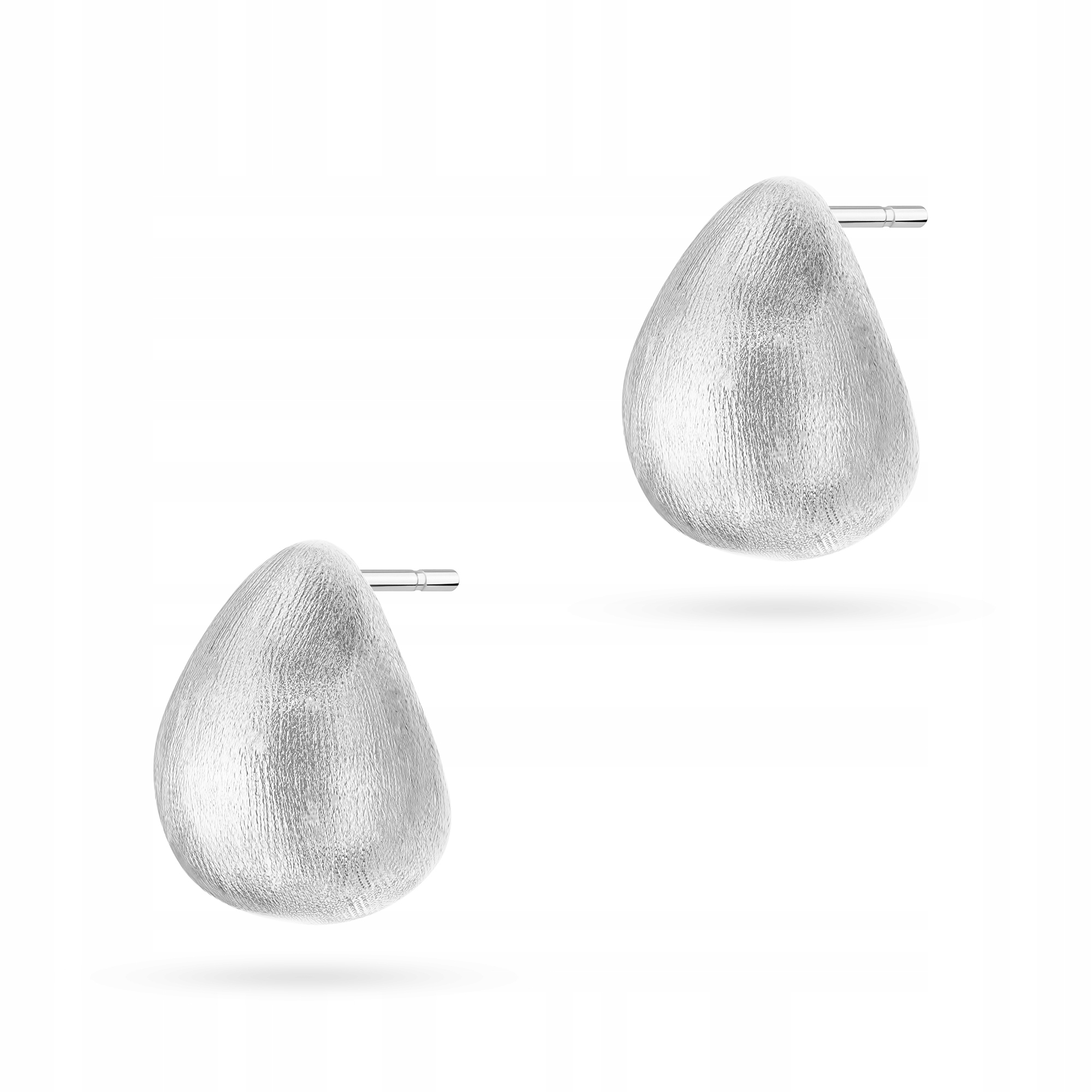 Stříbrné Náušnice Dámské na tyčinku ryzost 925 Saténové slzy Kapky Krabička