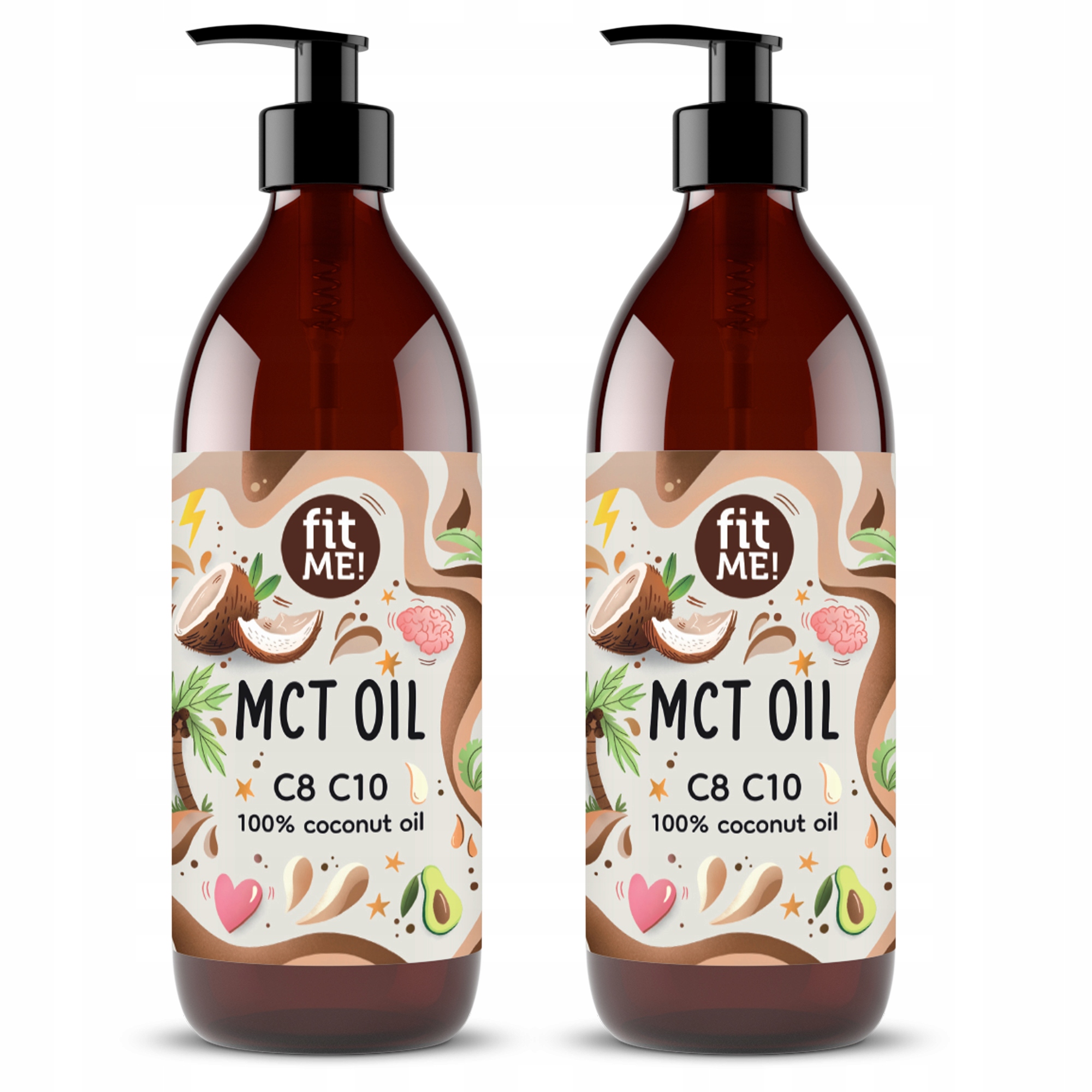 Levně Mct olej z kokosu 100% kokosový keto C8 C10 2x 500 ml pumpičky