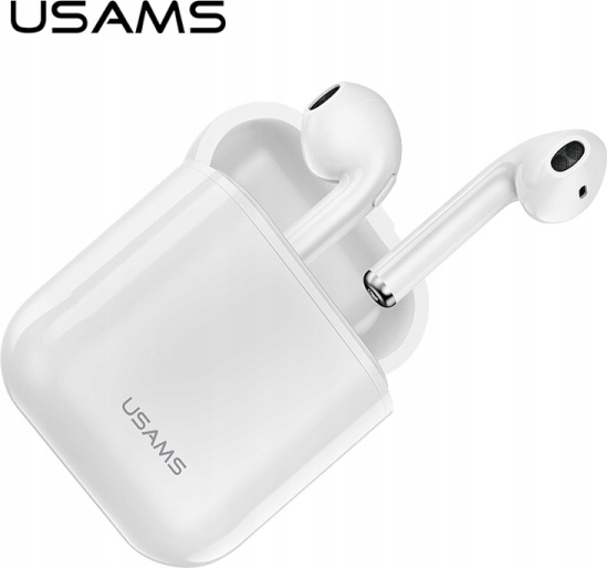 Sluchátka Tws Usams Lu série Bluetooth 5.0 bílá/bílá BHULU01