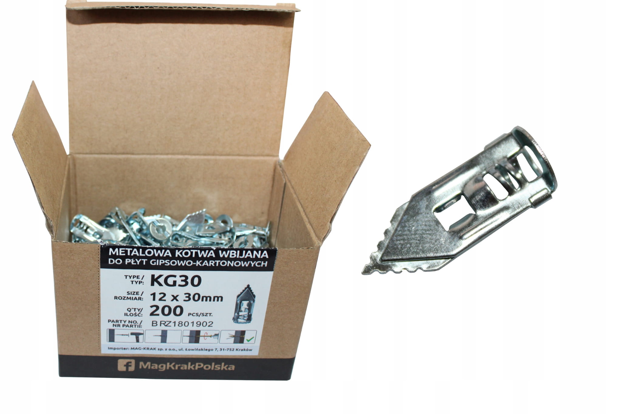Kovová Zapichovací Kotva KG30 Desek Gk 12x30MM 200 Ks
