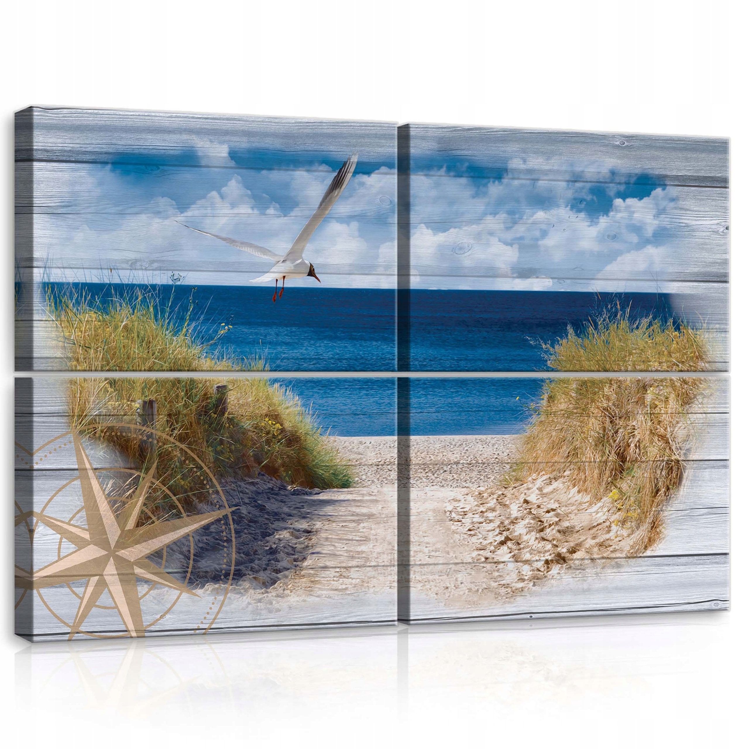 Obraz 120x80 Moře pláž duna nebe mraky rack kompas léto klid