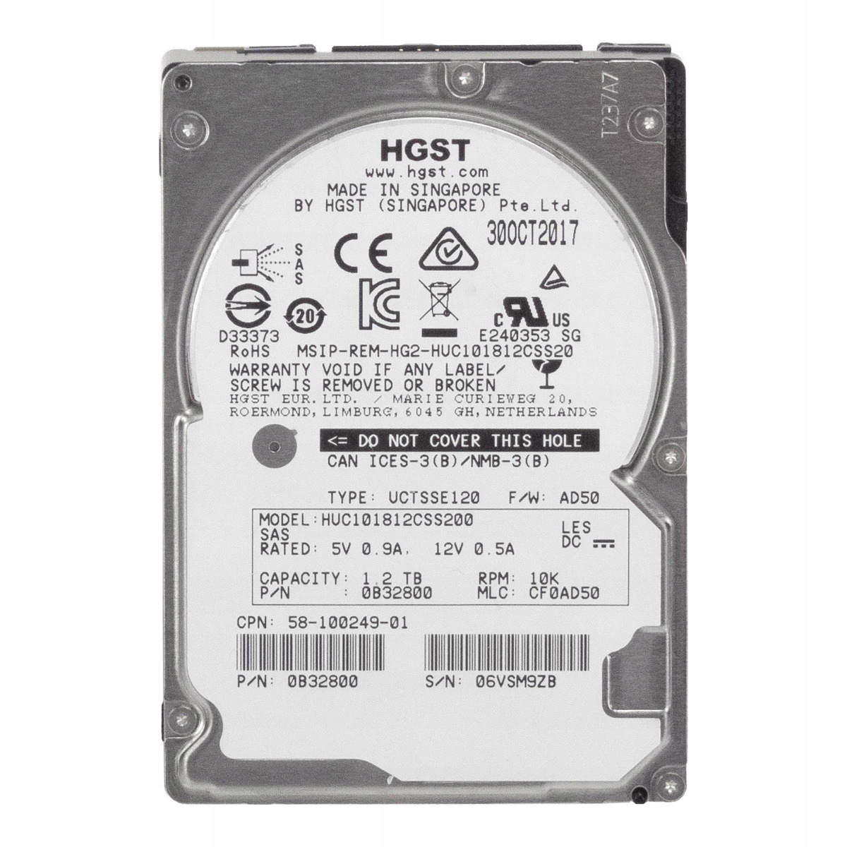 Cisco 58-100249-01 1.2TB 10K SAS-3 2.5'' HUC101812CSS200