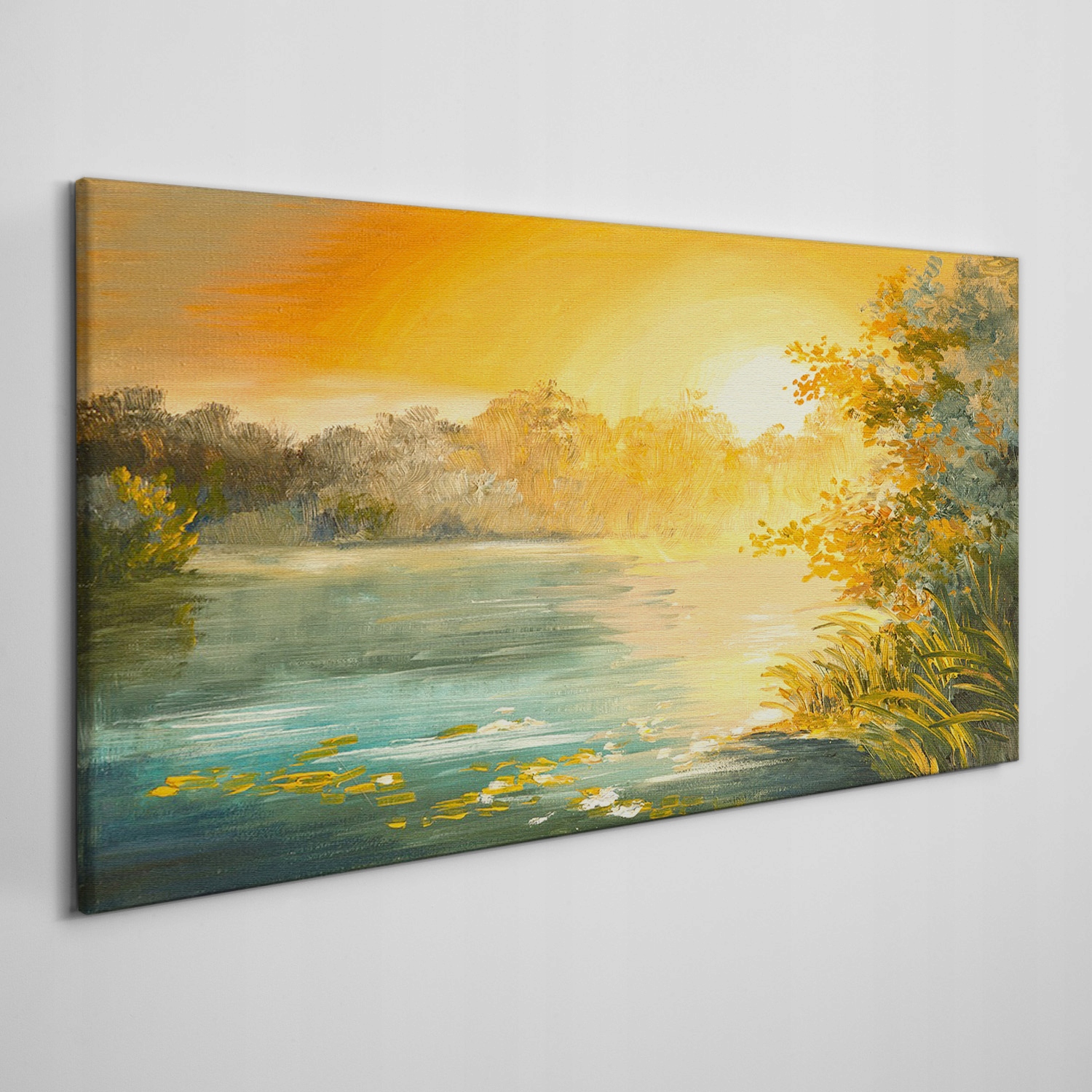 

Obraz na płótnie na ramie Jezioro las 140x70 cm