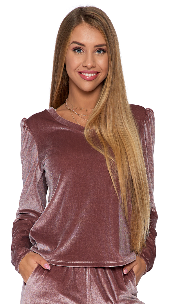 

Moraj Bluza Damska Welurowa Dresowa z bufkami XL
