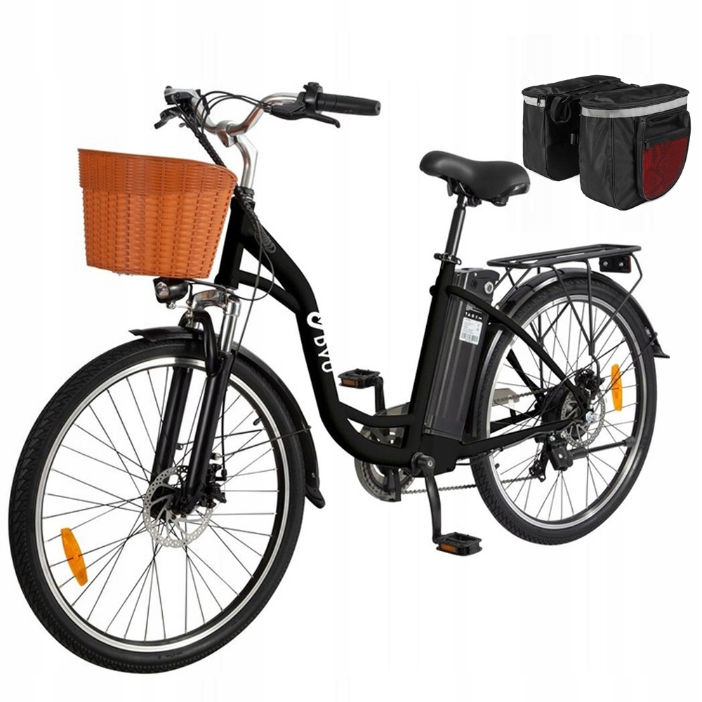 Miejski Rower Elektryczny damski z koszem EBIKE C6 13784655250