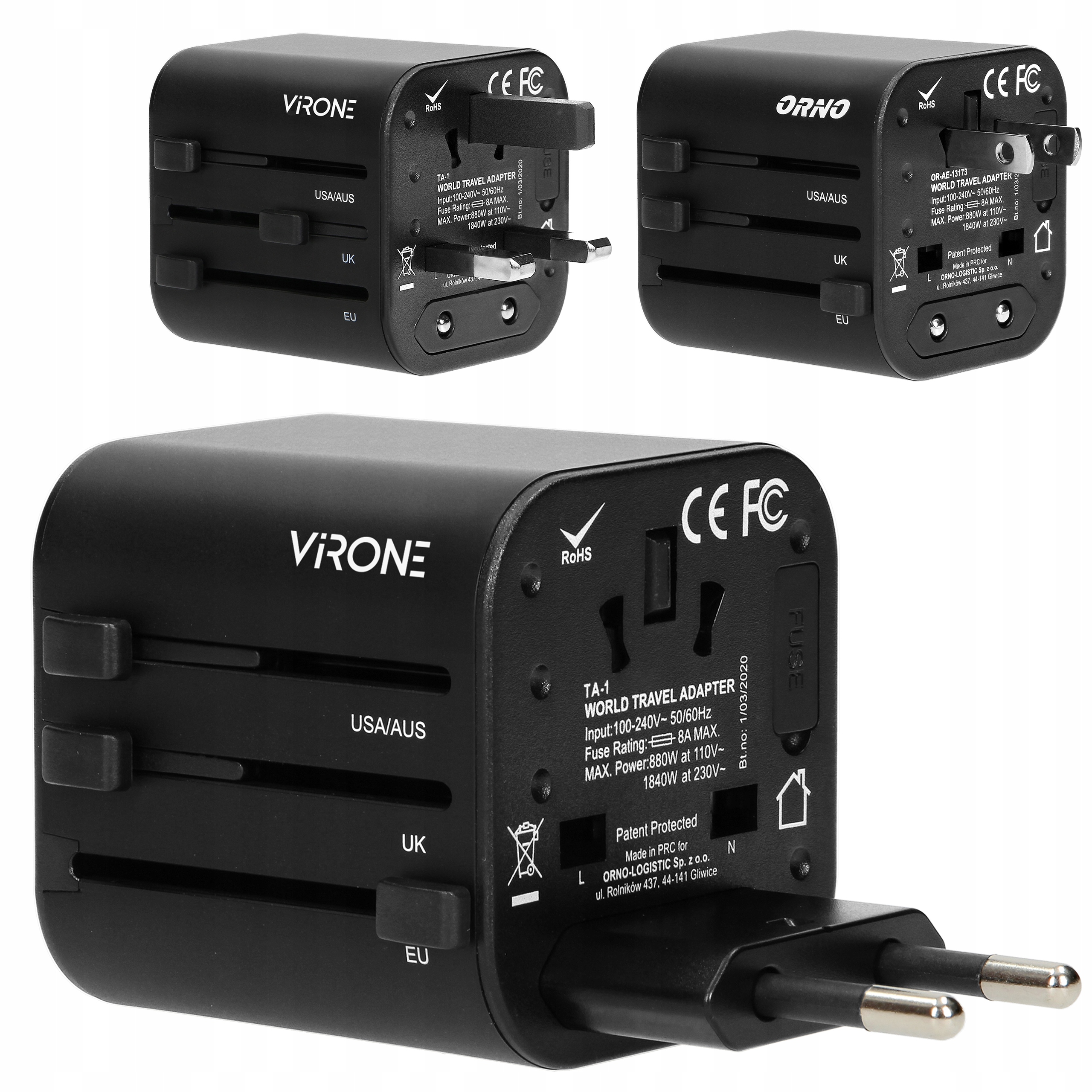 

Adapter przejściówka podróżna Usa Uk Eu China Pl