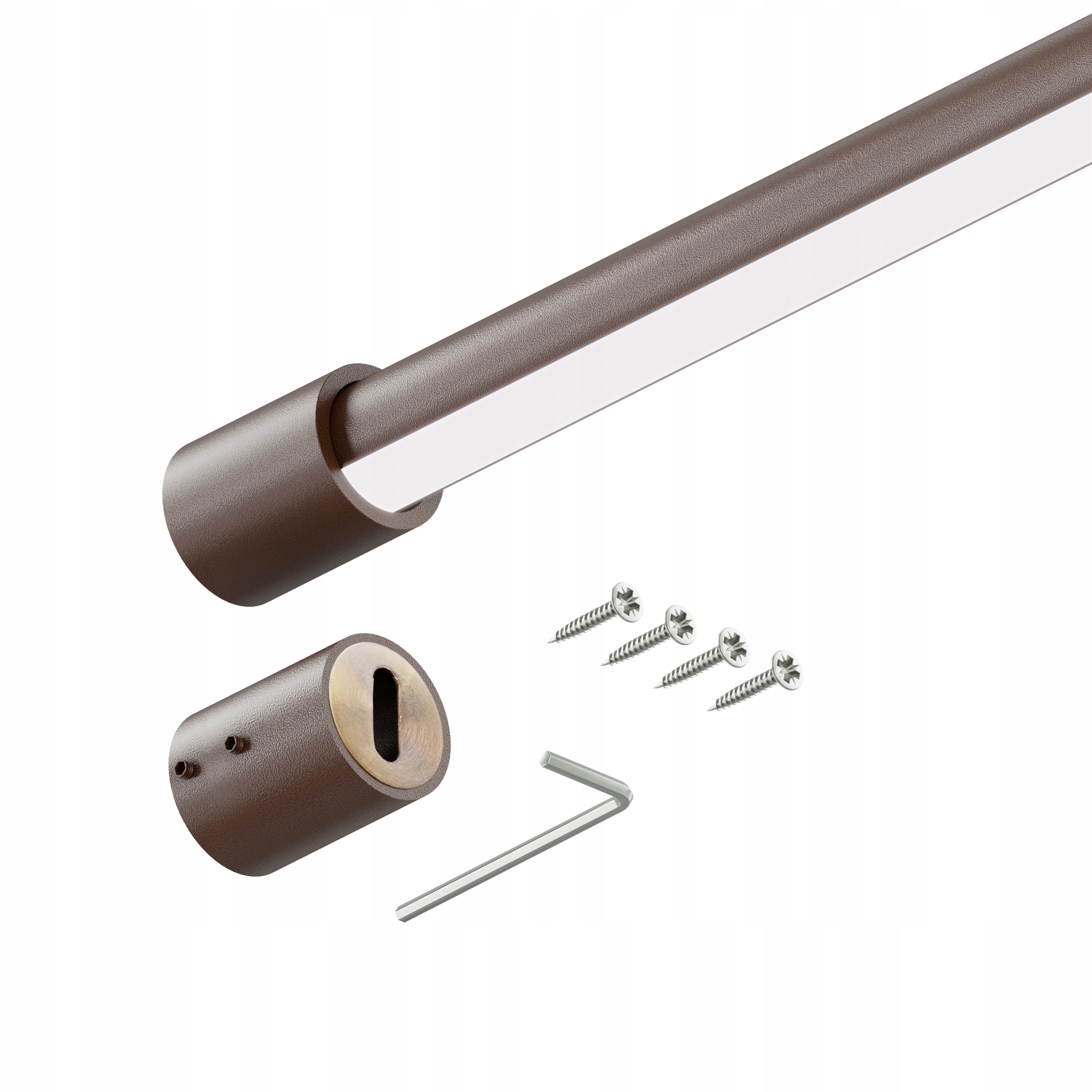Tyč do šatní skříně na oblečení 25 mm Hnědá 200 cm Smart Led
