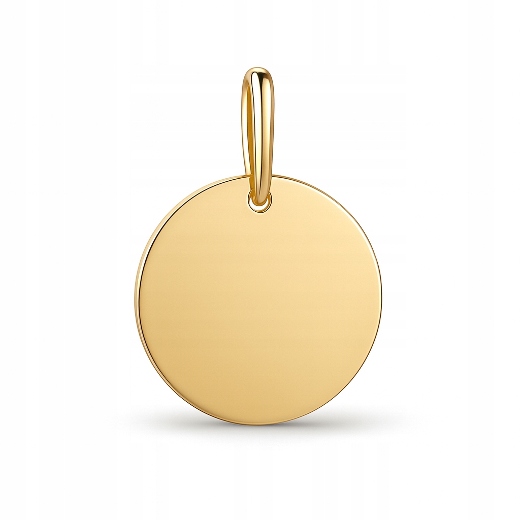 Klasický Zlatý Přívěsek Kolečko Vaše Gravírování 585 14 Kt