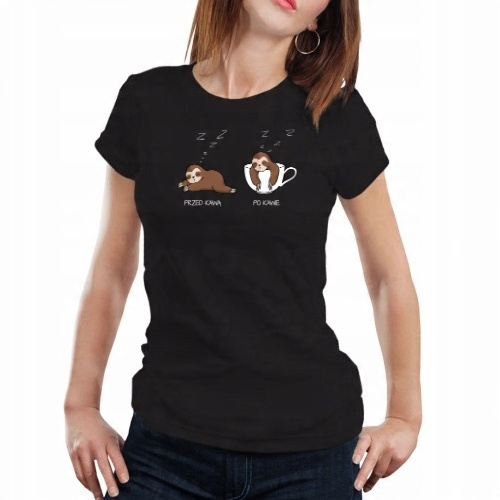 

Koszulka Damska T-shirt Kawa Leniwce rozm L