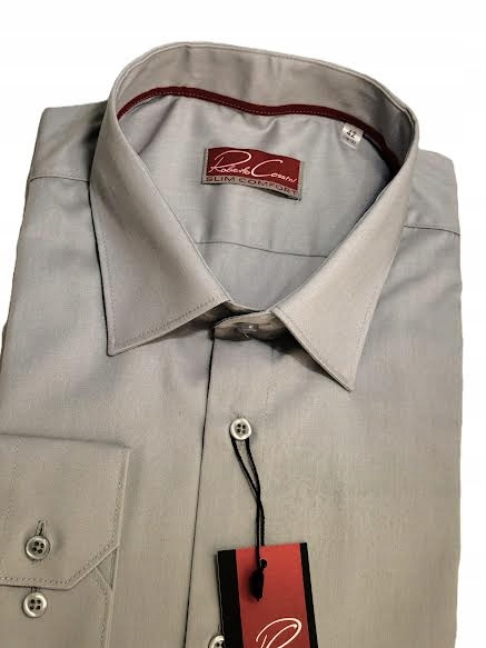 Roberto Cossini pánská košile Slim šedá dlouhý rukáv 44 176/182 T-13
