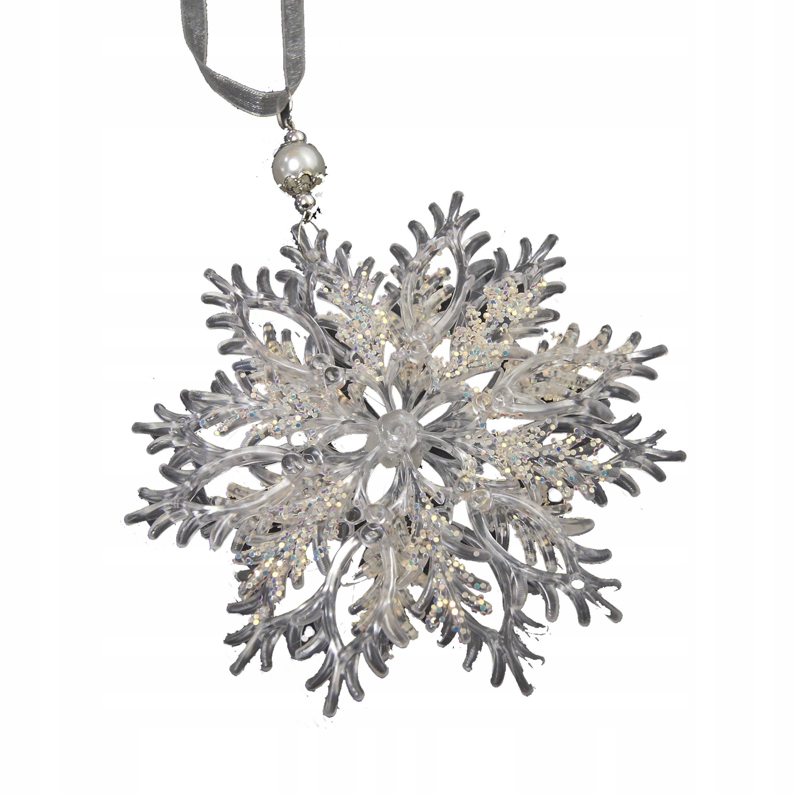 

Zawieszka choinkowa śnieżynka plastik 13 cm