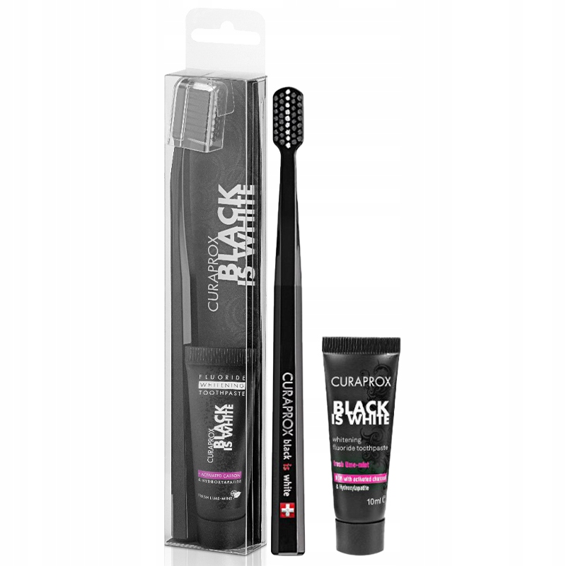 Zestaw wybielający Curaprox Black is White pasta 10ml i szczoteczka Cs 5460