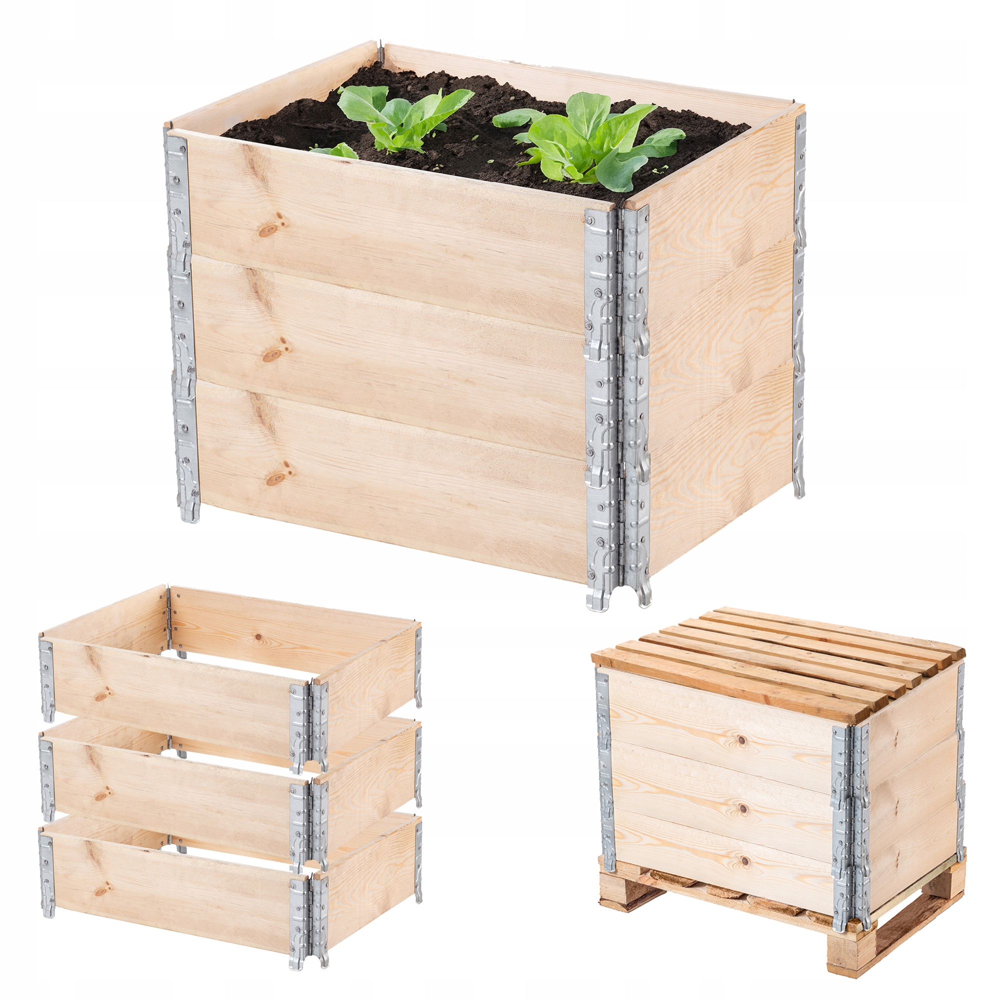 3 Ks Zeleninový Záhon Herbárium 60x80 cm Box Na Pestovanie Zeleniny Záhonová Súprava Drevo
