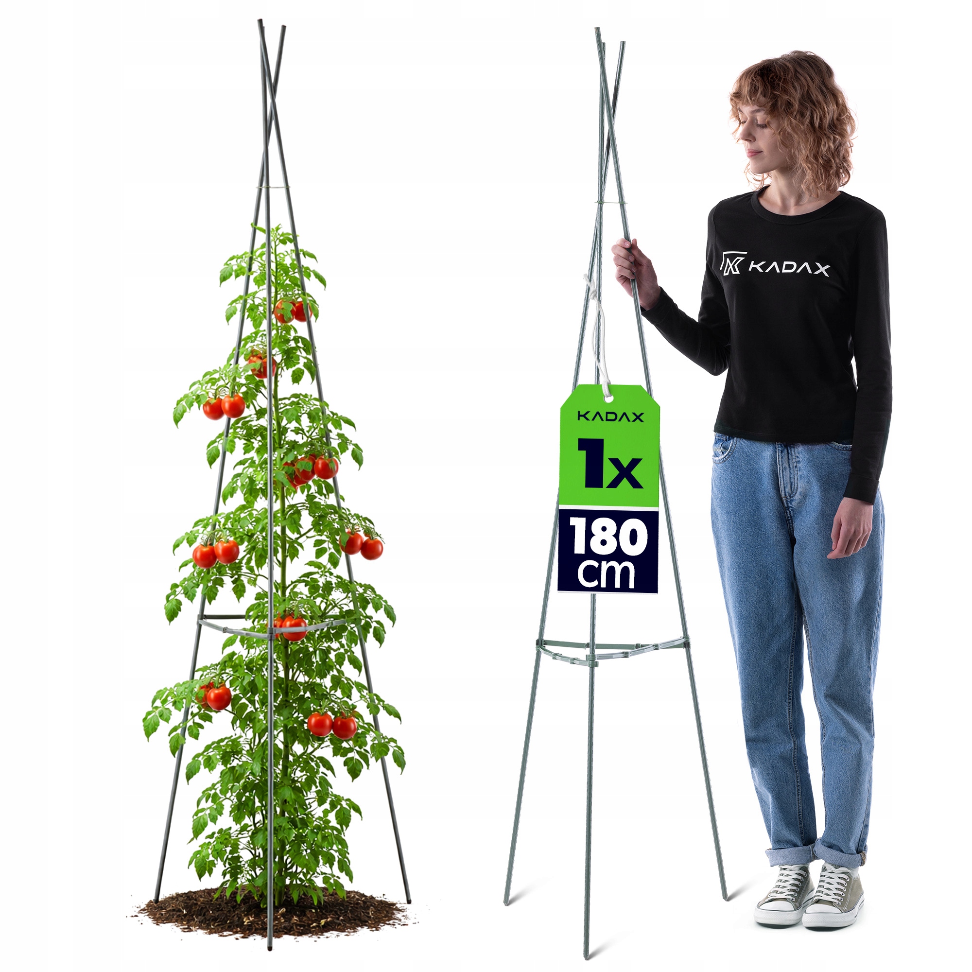 PODPORA DO ROŚLIN 180 cm POMIDORÓW OGRODOWA TYCZKI STOŻEK STELAŻ PALIK