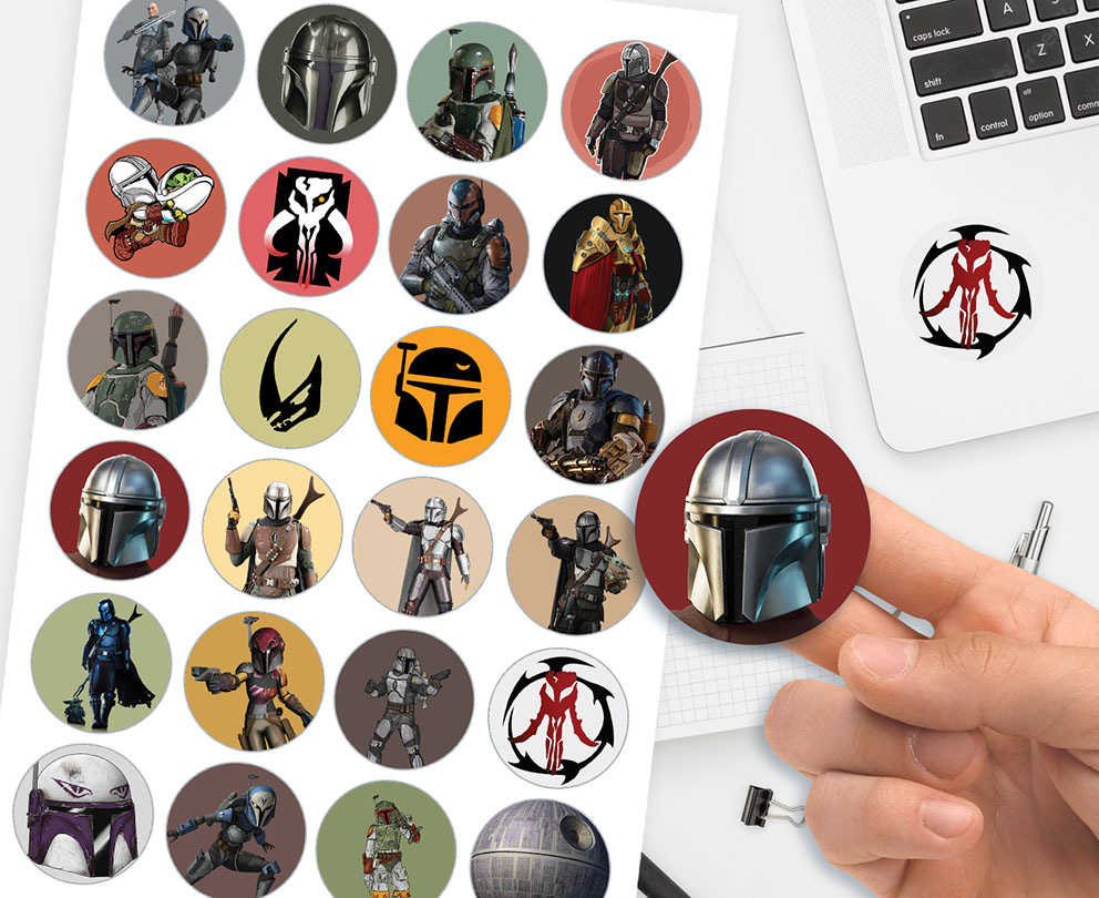 NAJLEPSZE NAKLEJKI THE MANDALORIAN JAKOŚĆ 24szt Stan opakowania oryginalne