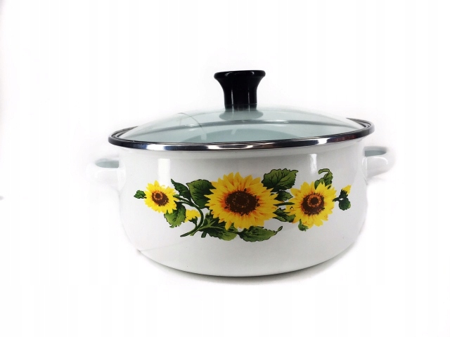 ZESTAW 5 DUŻYCH GARNKÓW EMALIOWANYCH Linia EB-1878