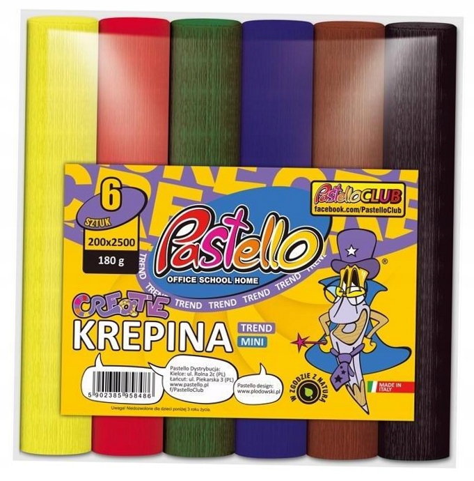 Krepina mini 20x250cm 180g 6 kolorów