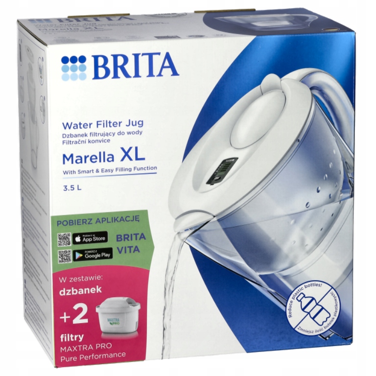 Konvička Brita Marella XL bílá 2x náplň Maxtra Pro Pure Performance