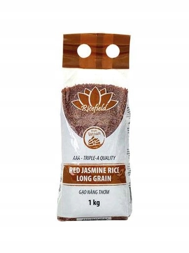 Levně 3X Jasmínová rýže, červená, dlouhozrnná, 1 kg Ricefield