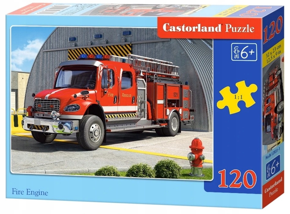 PUZZLE 120 EL STRAŻ POŻARNA WÓZ STRAŻACKI CASTORLAND