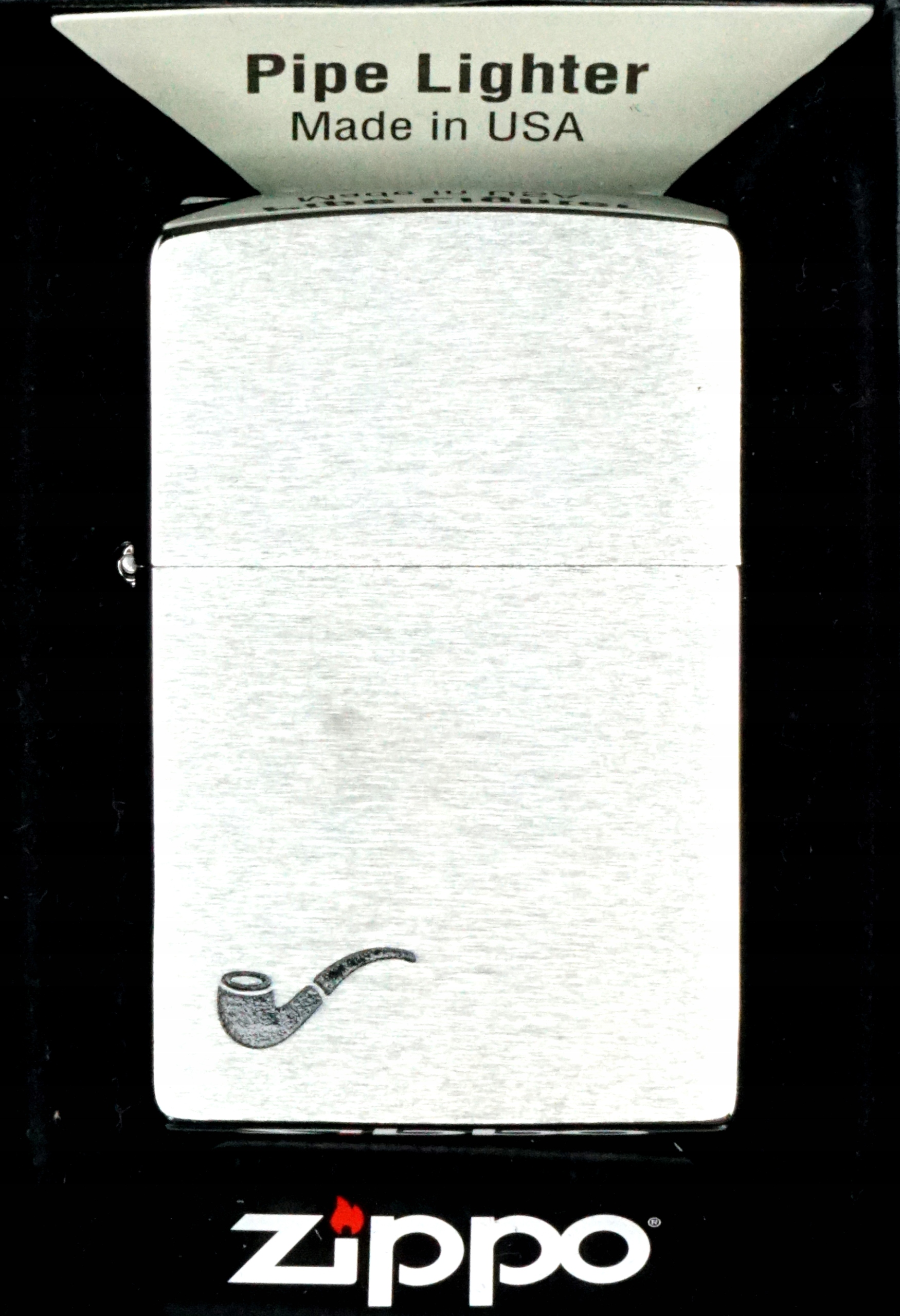 Zapalovač Zippo Pipe Chrome Brushed 60001199 Větruodolný benzínový