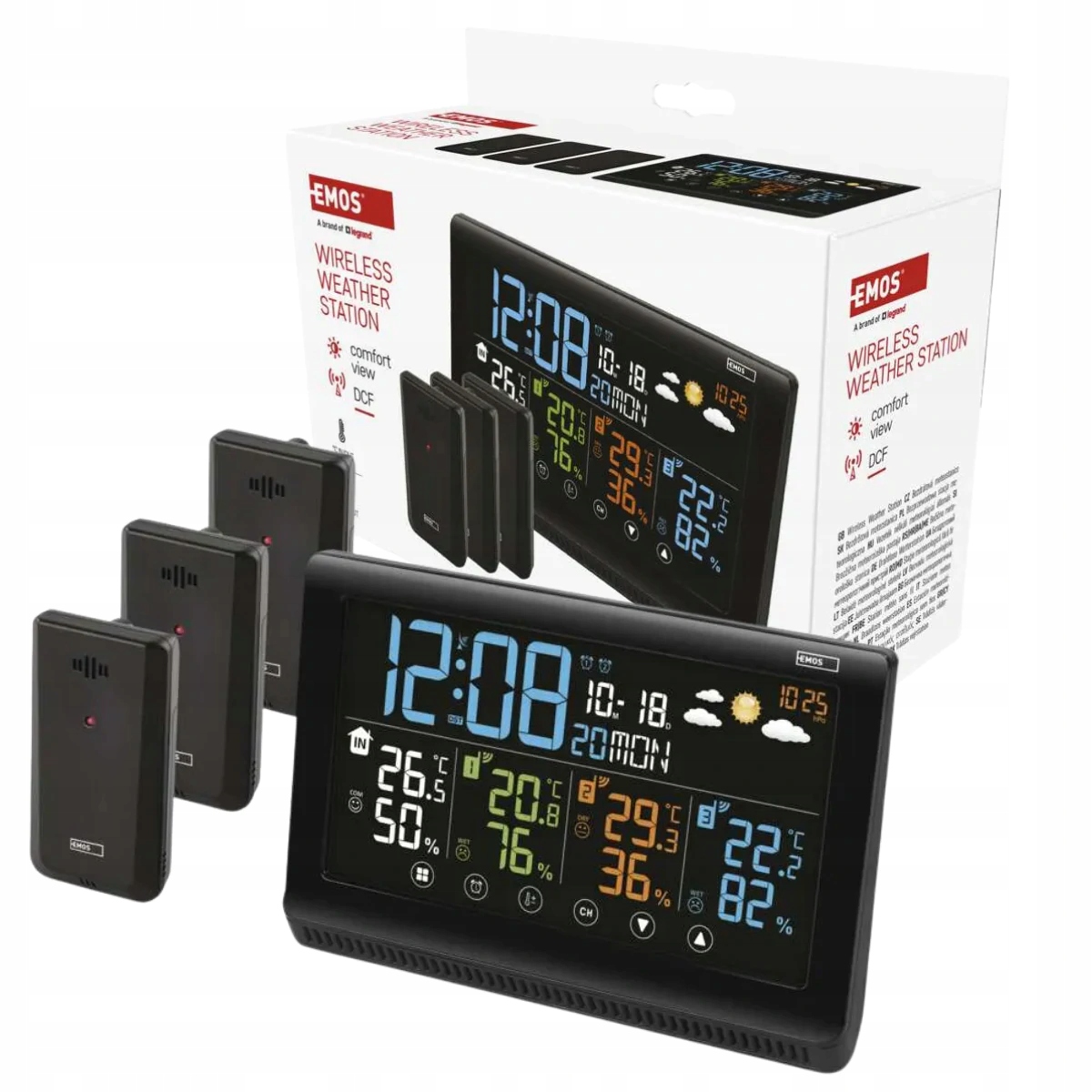 Meteorologická stanice Meteo bezdrátová, 3 senzory Emos E8614