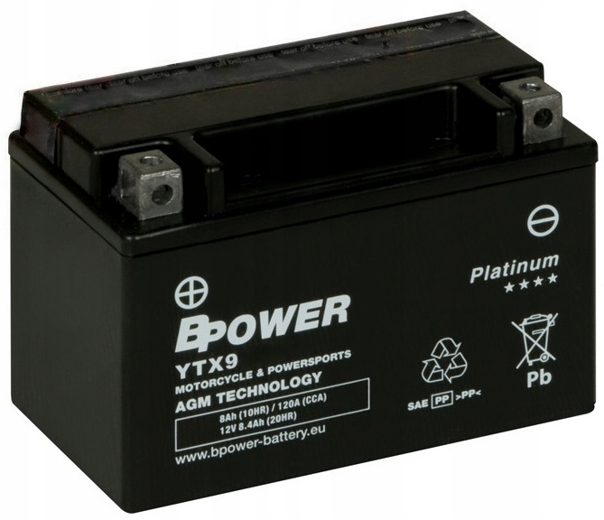 Akumulátor Bpower Agm YTX9 8Ah 120A Ready