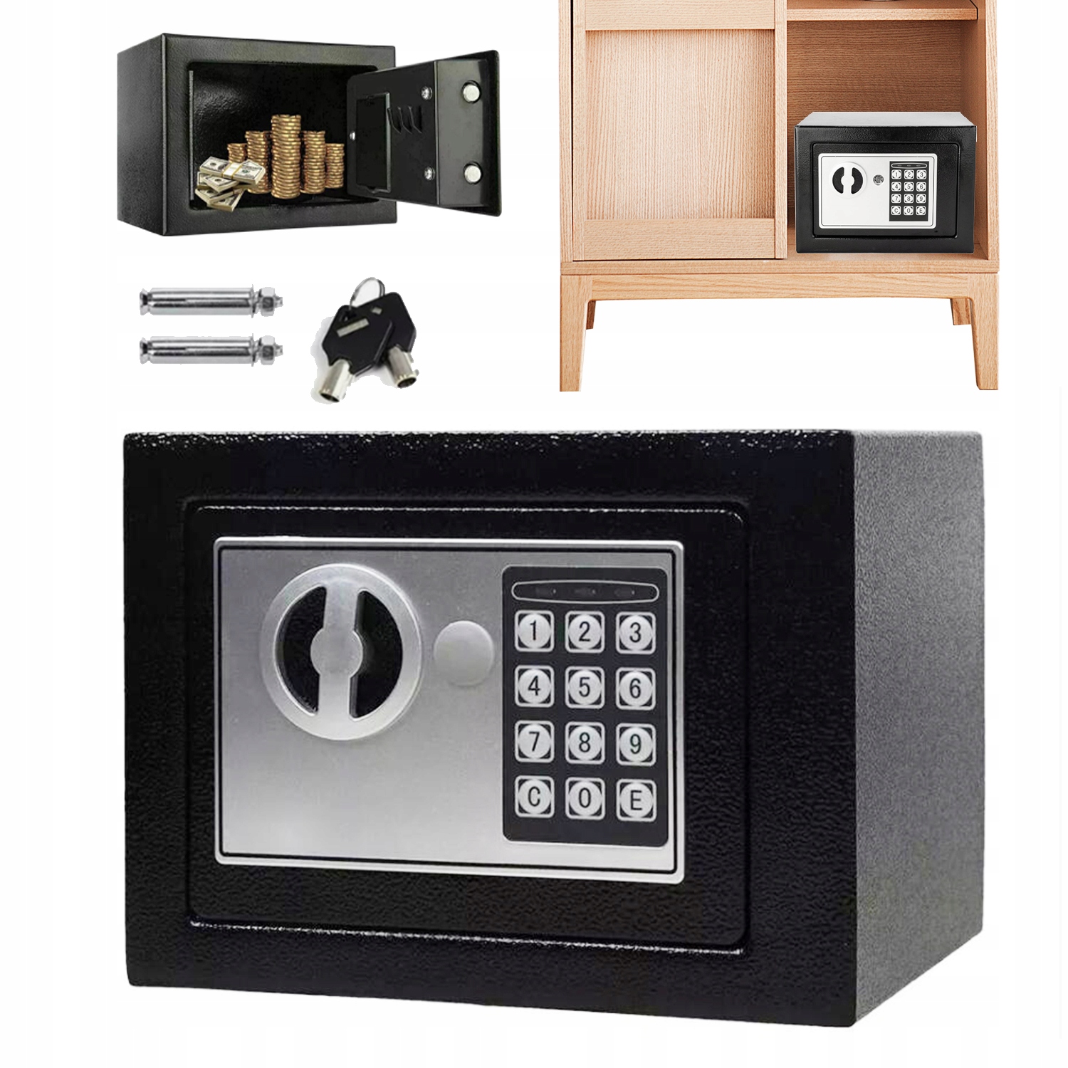 Sejf Domowy Skrytka Kasetka 6.6 L Mini Trwały, Wodoodporny, Ognioodporny