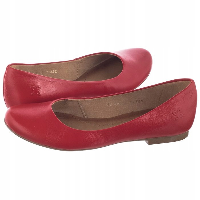 Dámské kožené baleríny Maciejka Červené 00903-49