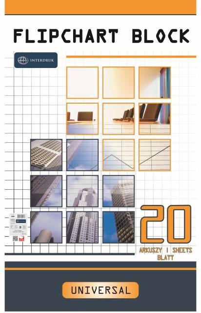 BLOK DO FLIPCHARTU 65x100 cm KRATKA 20K INTERDRUK