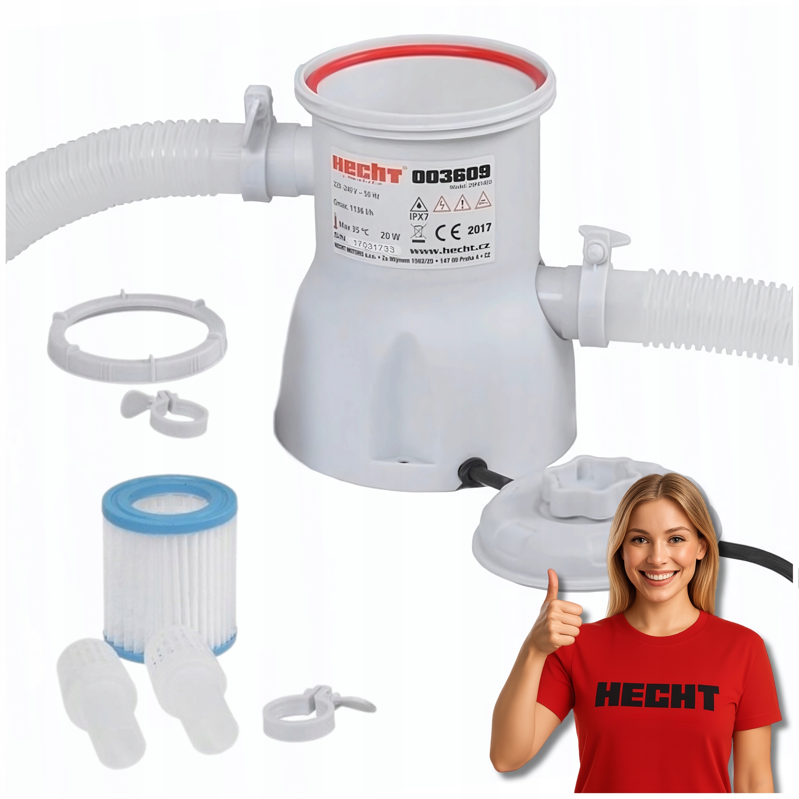 Pompa Filtrująca Do Basenów Ogrodowych Hecht 003609 Kompletny Zestaw