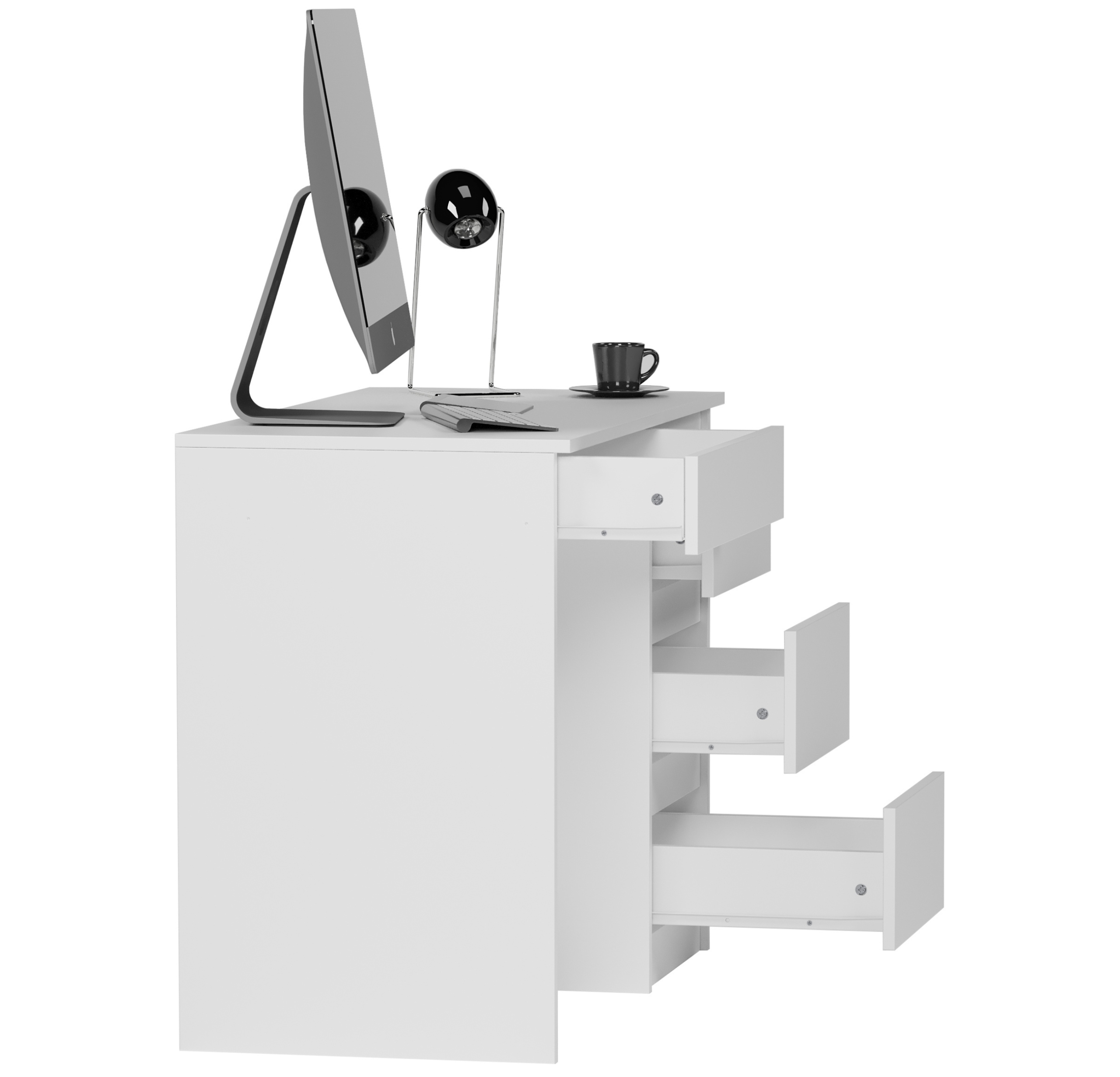 Meble Biurko komputerowe stolik 90cm białe N34