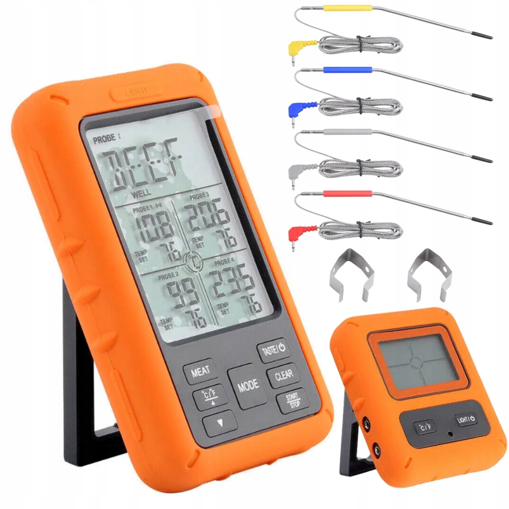 Bezdrátový teploměr Gril Udírna Trouba 4 Sondy Teploměr sada
