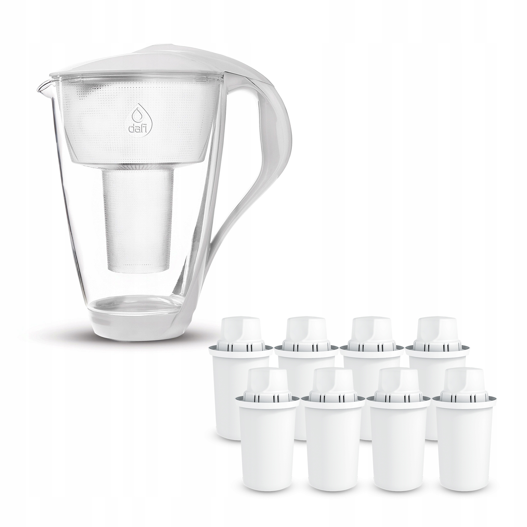 Szklany dzbanek Dafi Crystal Led biały 8xClassic