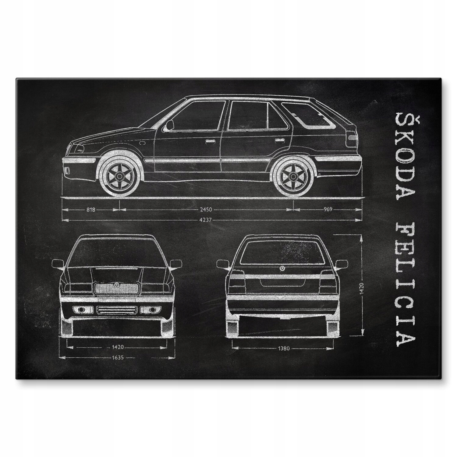 Plechový plakát Škoda Felicia Auto Motorismus Patent Břidlice L