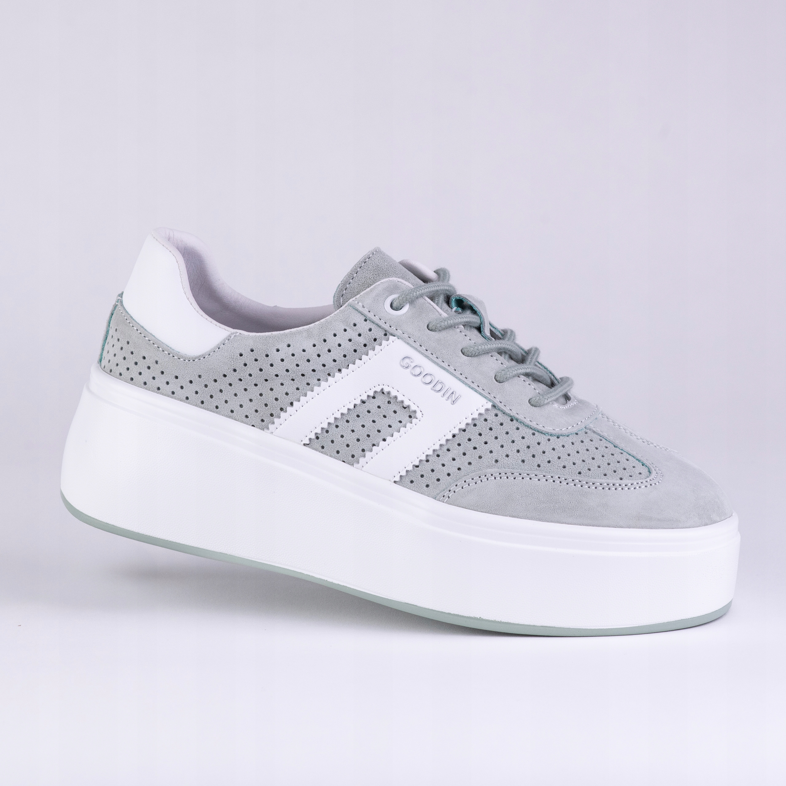 Dámské sportovní tenisky Goodin GD-XF-218, semišová kůže, platforma máta 38