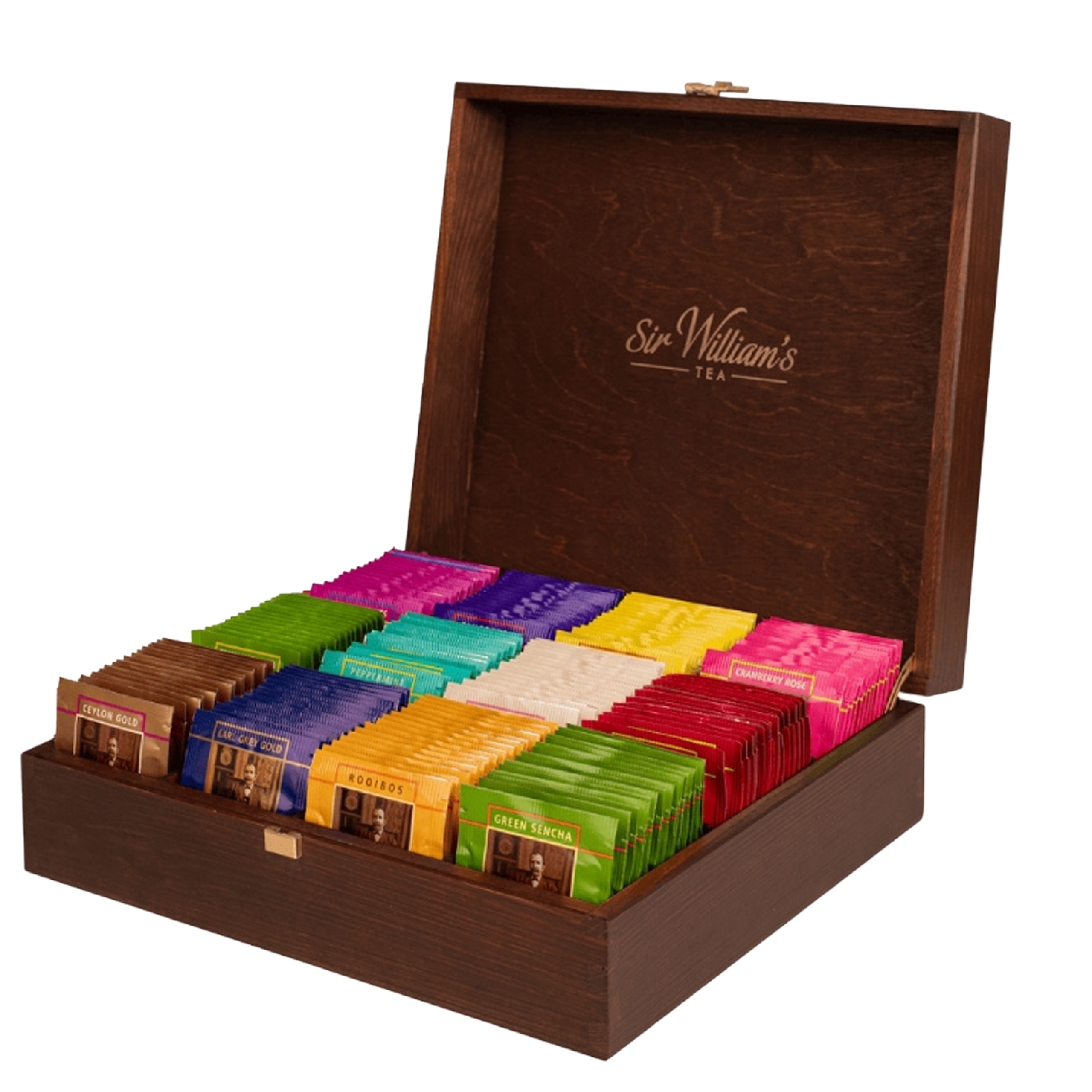 Skrzynka Upominkowa drewniana 12 smaków Sir William's 180 kopert