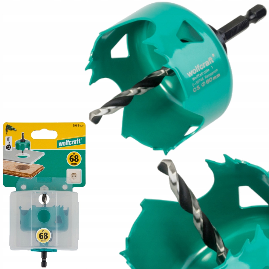 

Wolfcraft Otwornica do drewna 68mm stal węglowa